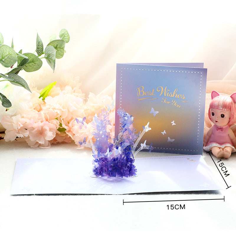 Wholesale Mother's Day Paper Butterfly Three-dimensional Greeting Cards 3D Hot Stamping Ornaments